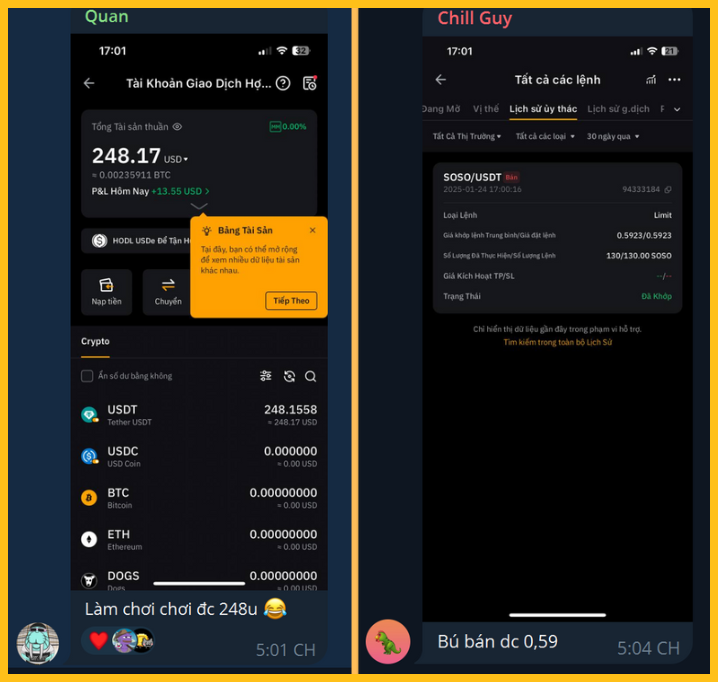 Member 5 Phút Crypto nhận Airdrop từ kèo Sosovalue