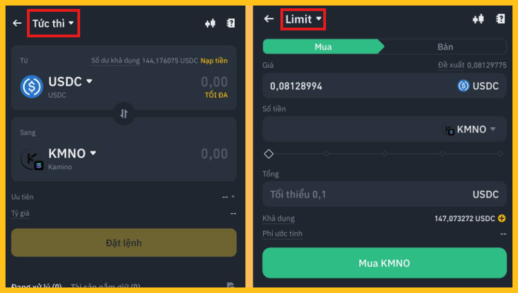 Nhập số tiền giao dịch