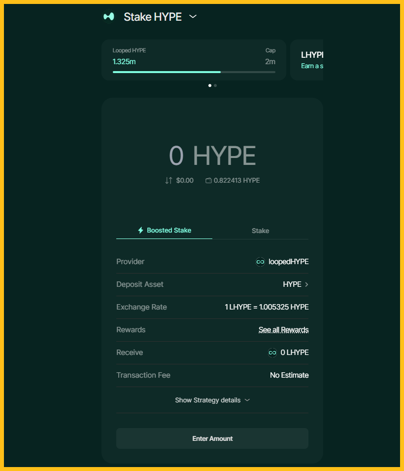 Stake vào Looped Hype