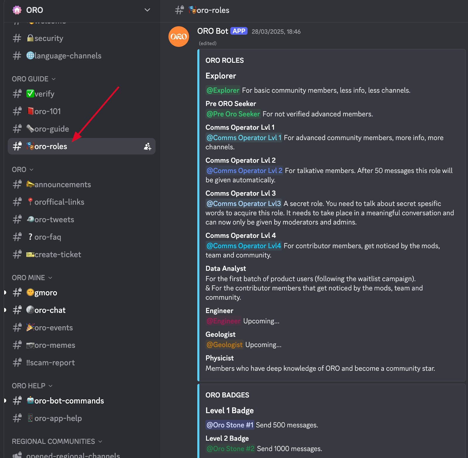 Cay Role tren Discord Oro AI