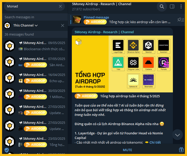 Hướng dẫn airdrop Monad