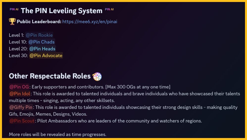 Role Discord của Pin AI
