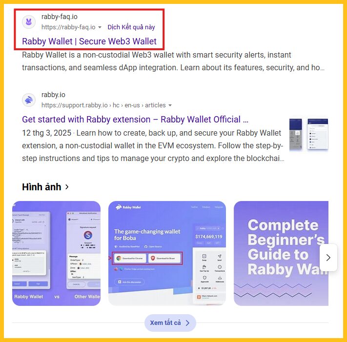 Trang web giả mạo của Rabby Wallet