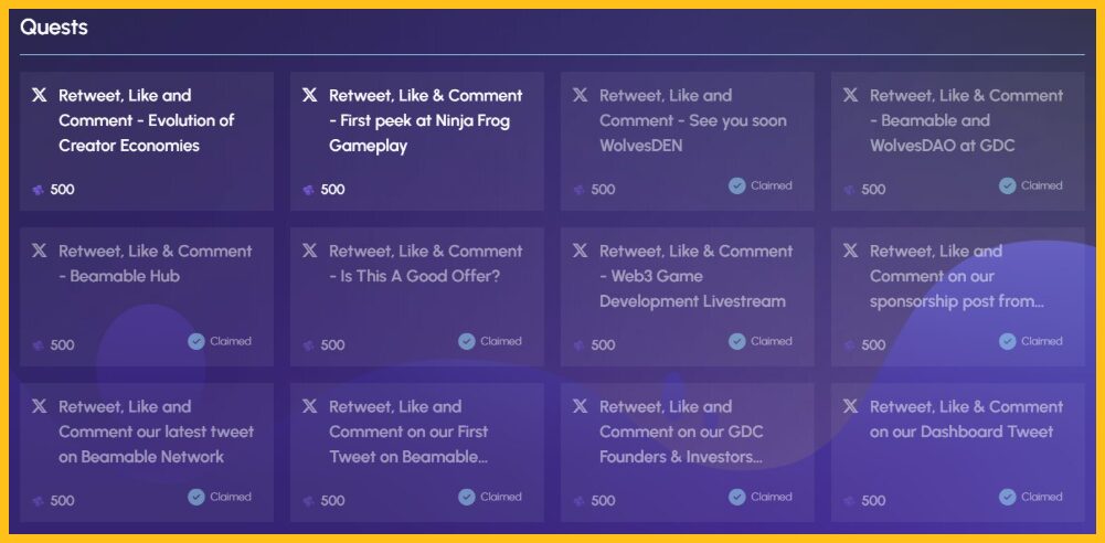 Trong mục Quest, tiếp tục làm các nhiệm vụ Social để tích thêm điểm thưởng