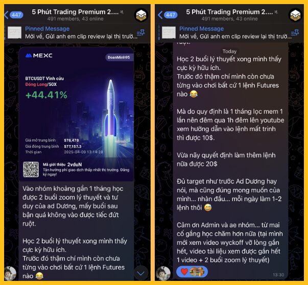 Feedback từ các thành viên trong nhóm 5 Phút Trading