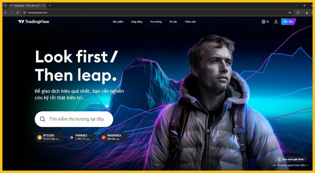 Truy cập lại trang Tradingview