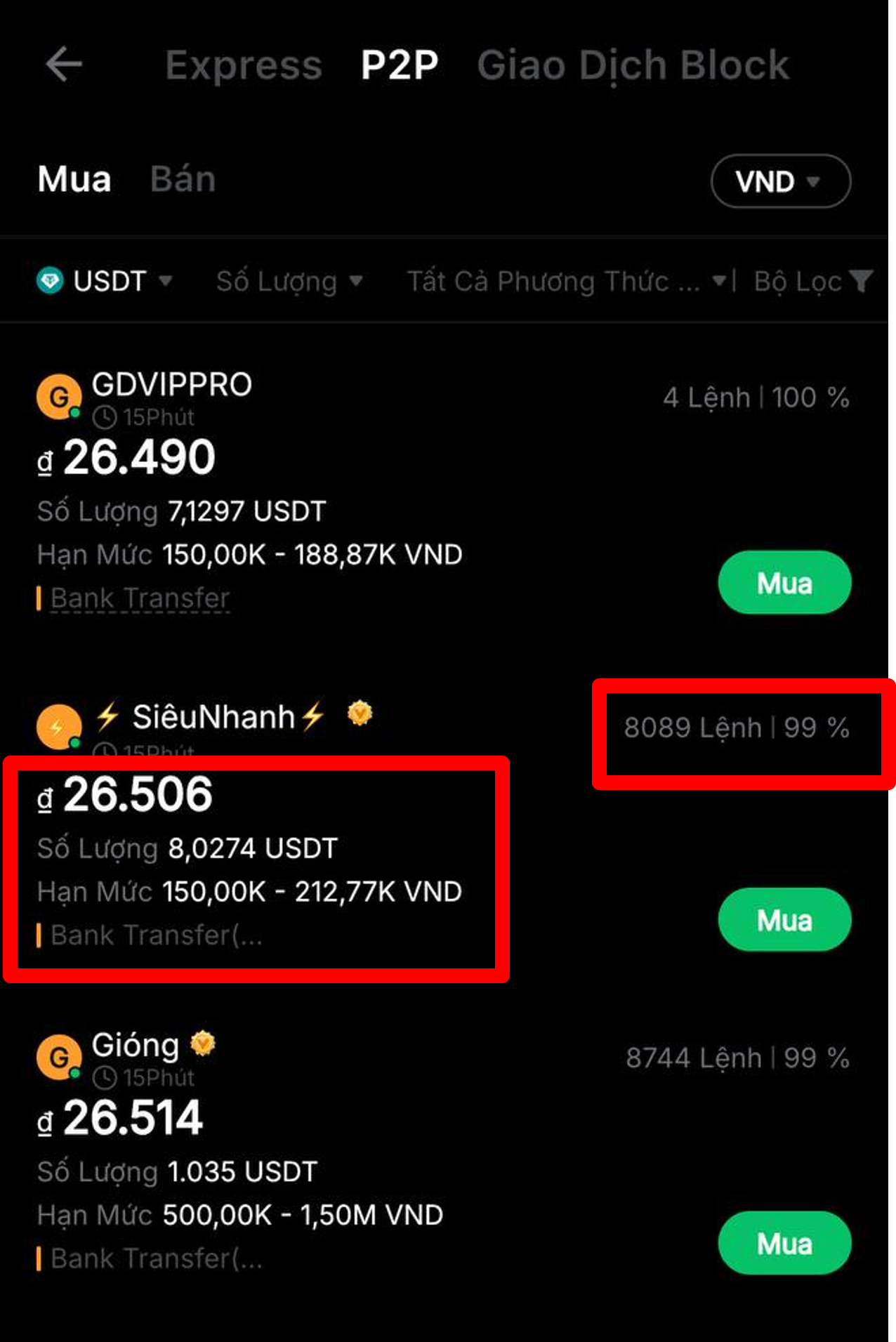 Bước 2: Chọn thương nhân uy tín