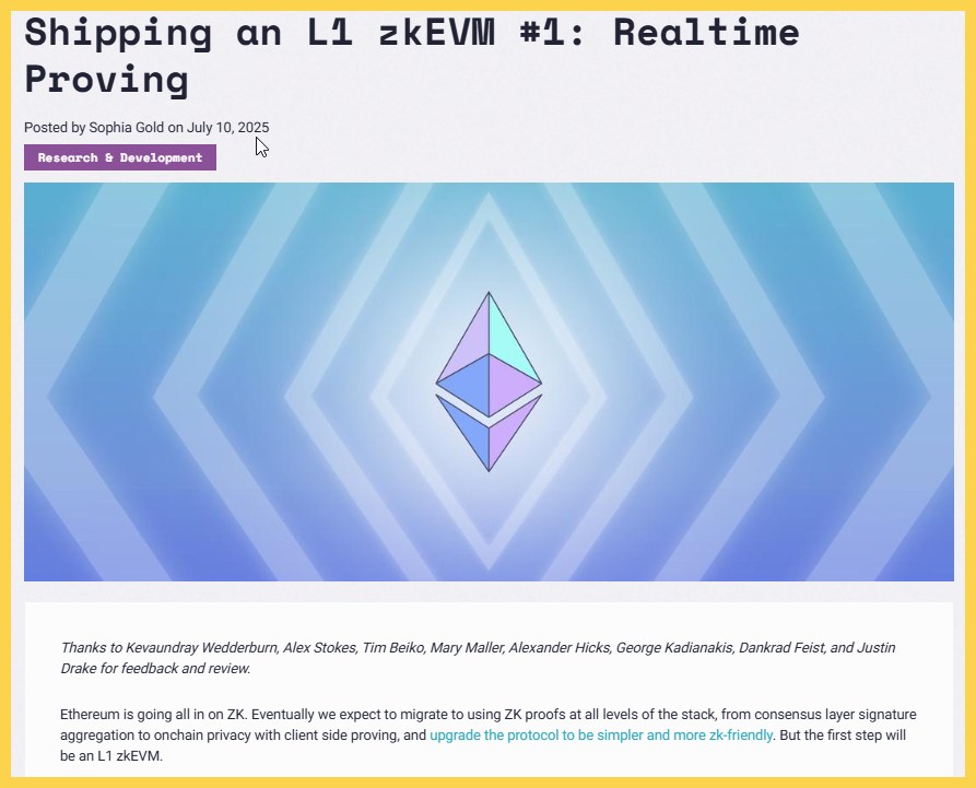 Kế hoạch ZKEVM L1 của Ethereum