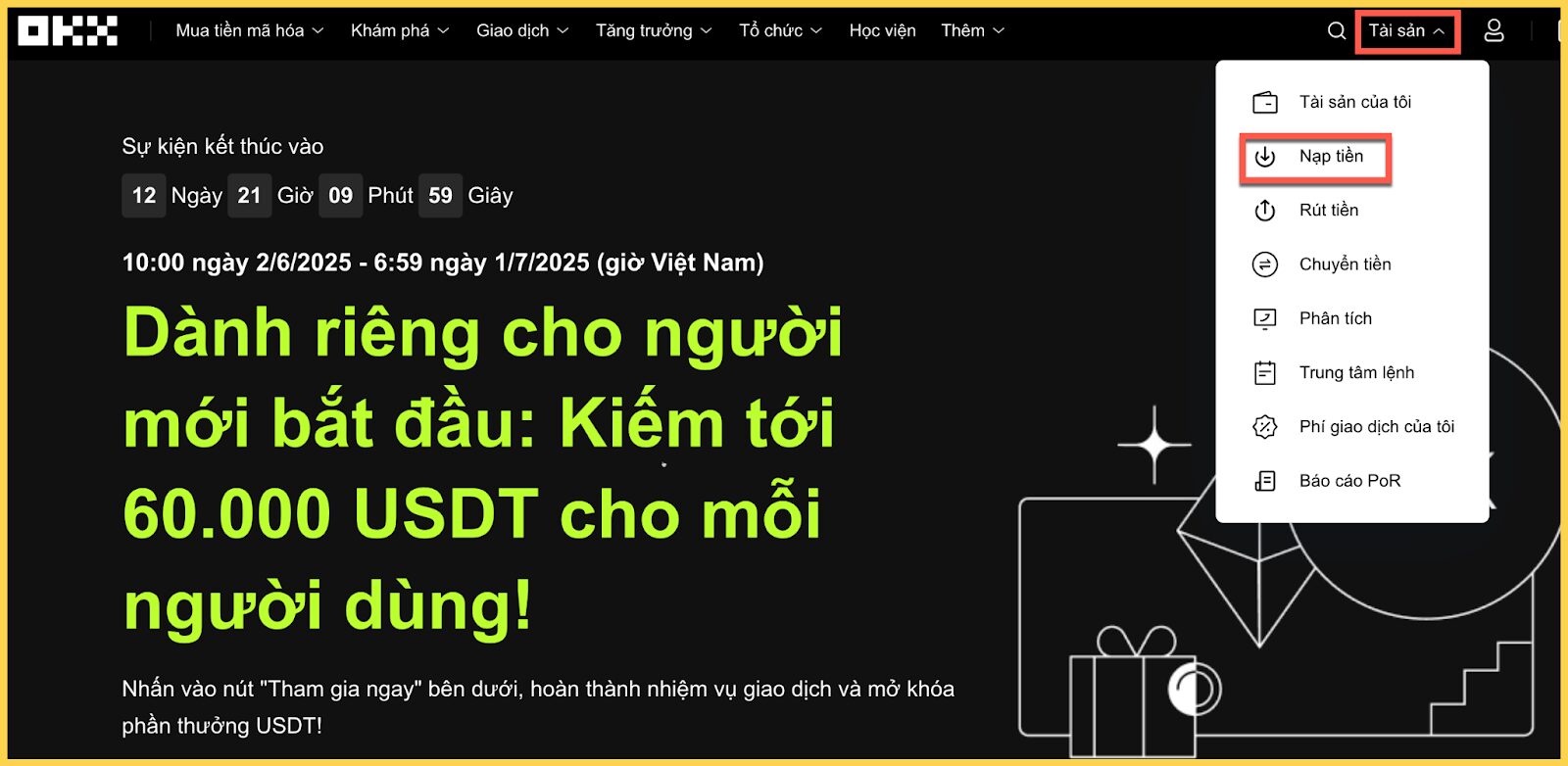 Nạp tiền vào OKX