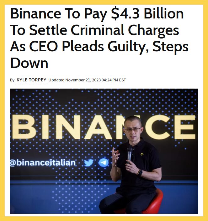 Binance phải nộp phạt 4.3 tỷ USD