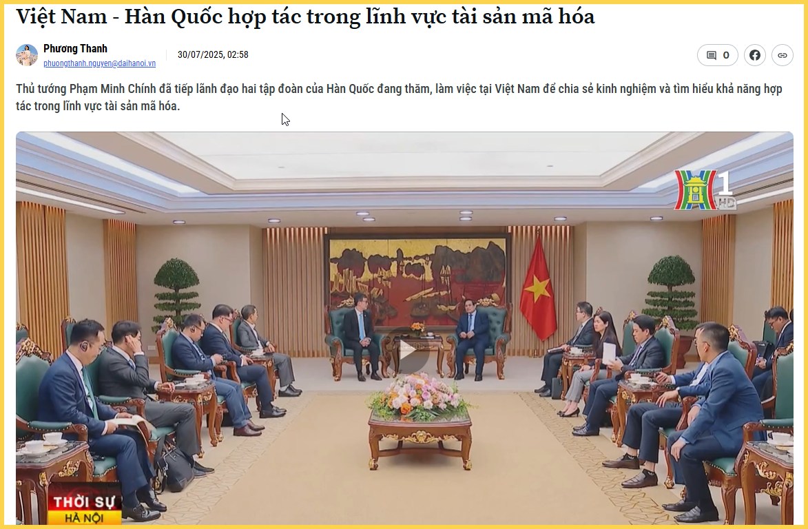 Việt Nam hợp tác Hàn Quốc xây dựng Nghị quyết 05 về tài sản mã hóa