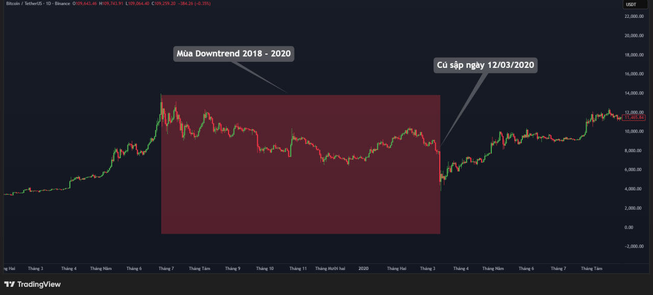 Bitcoin đi vào Downtrend 2018 - 2020