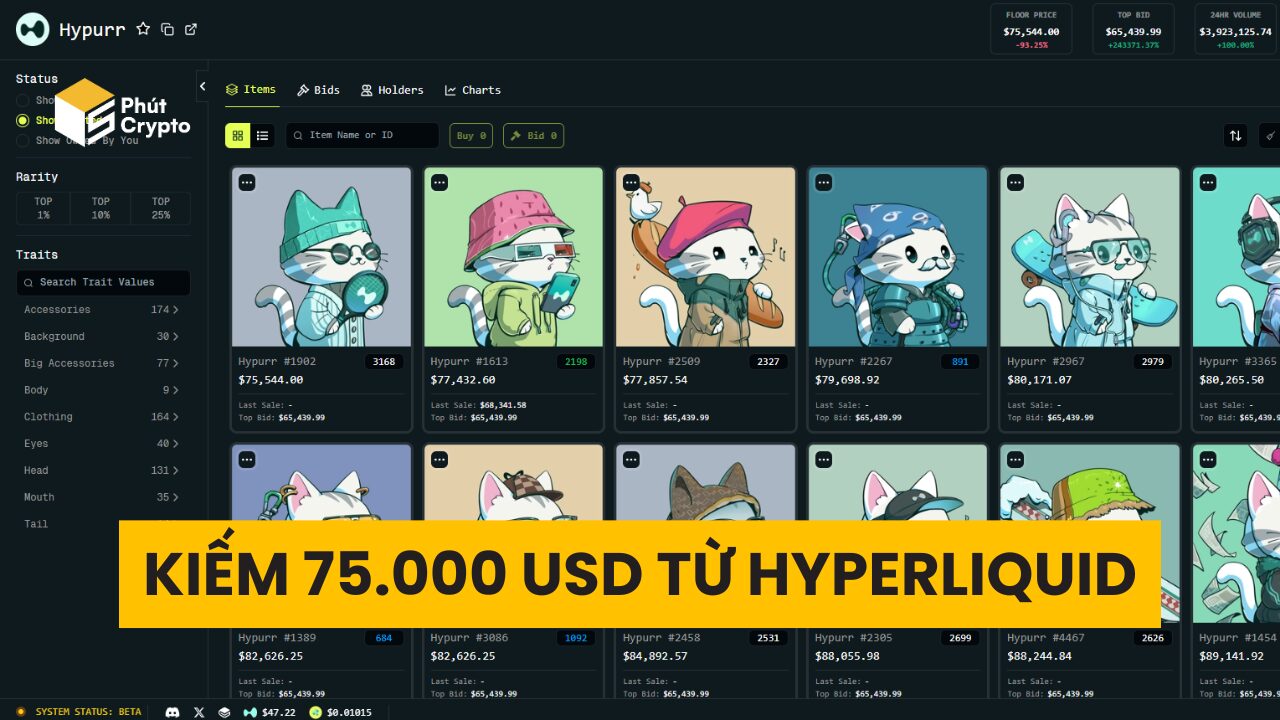 Hyperliquid Airdrop NFT trị giá 75.000 USD