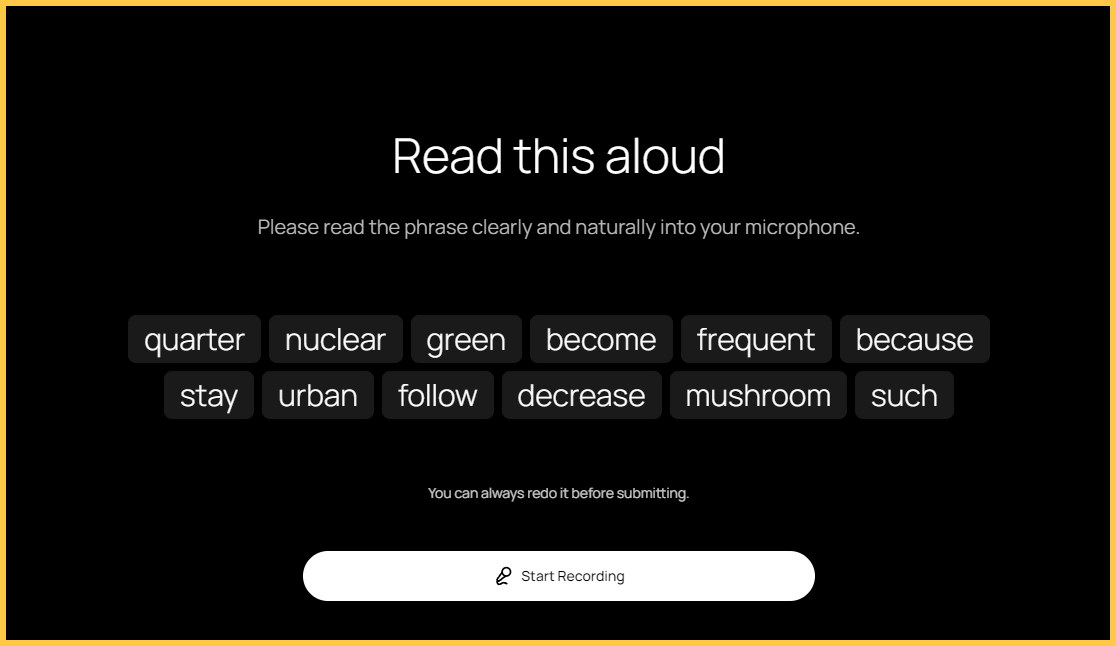 Xác minh tài khoản bằng giọng nói