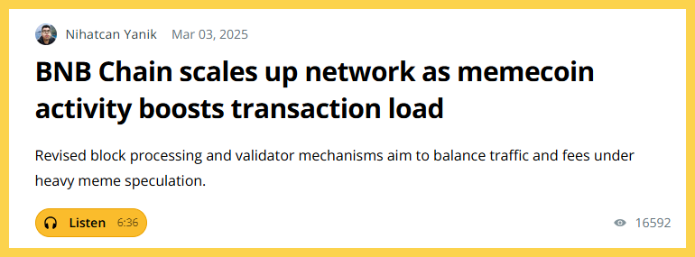 BNB nghẽn mạng vì cơn sốt Memecoin