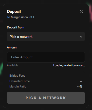 Chọn Deposit to trade để nạp tiền
