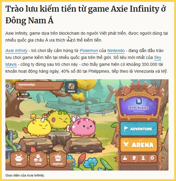 Kiềm tiền từ Axie