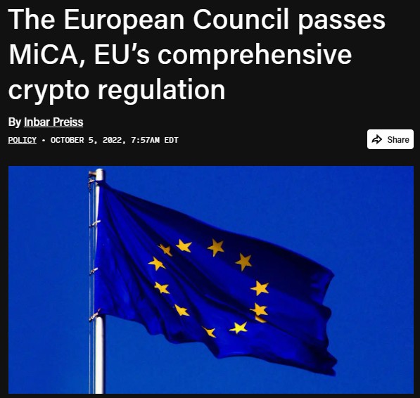 MiCA thông qua tại EU