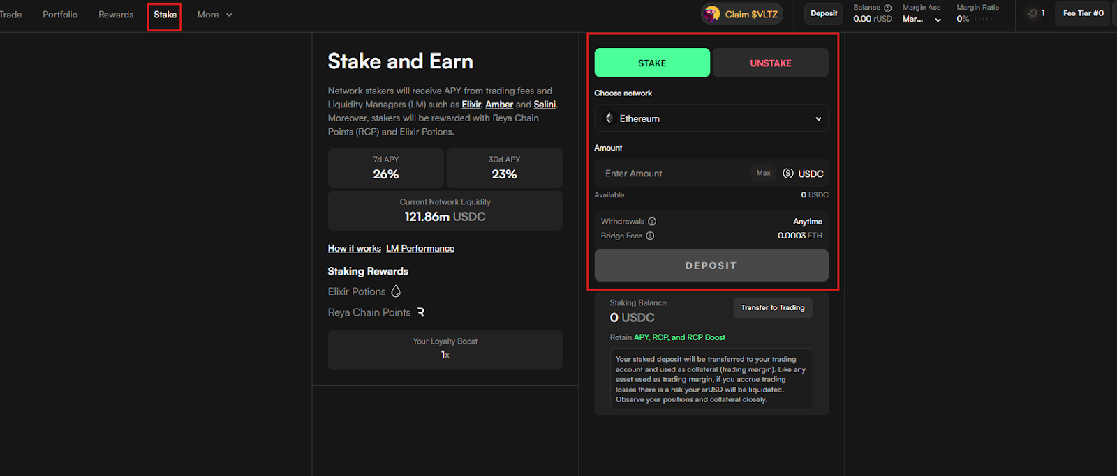Staking để nhận thêm điểm