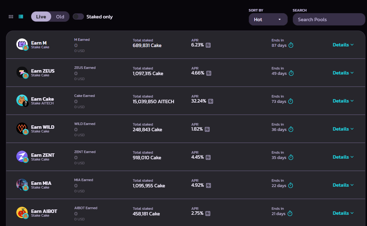 Staking trên Pancakeswap