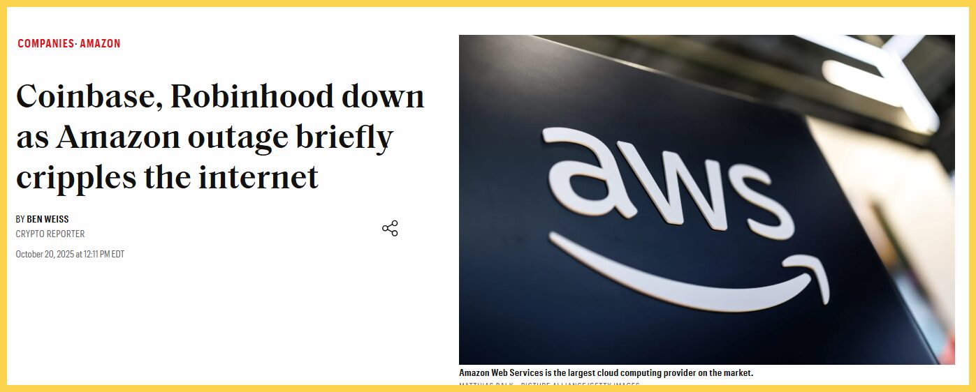 Hệ sinh thái crypto tê liệt chỉ vì AWS