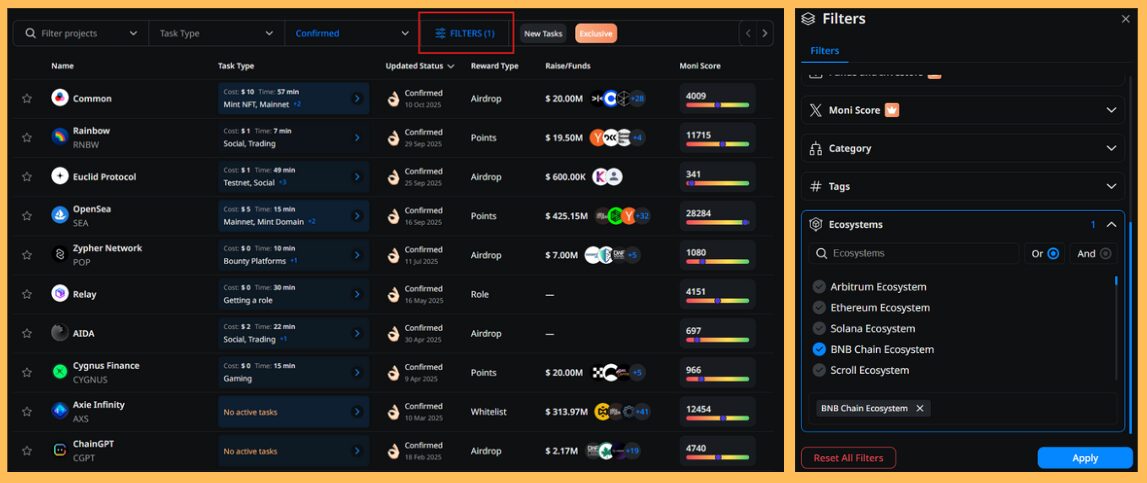 Tìm dự án Airdrop trên BNB Chain

