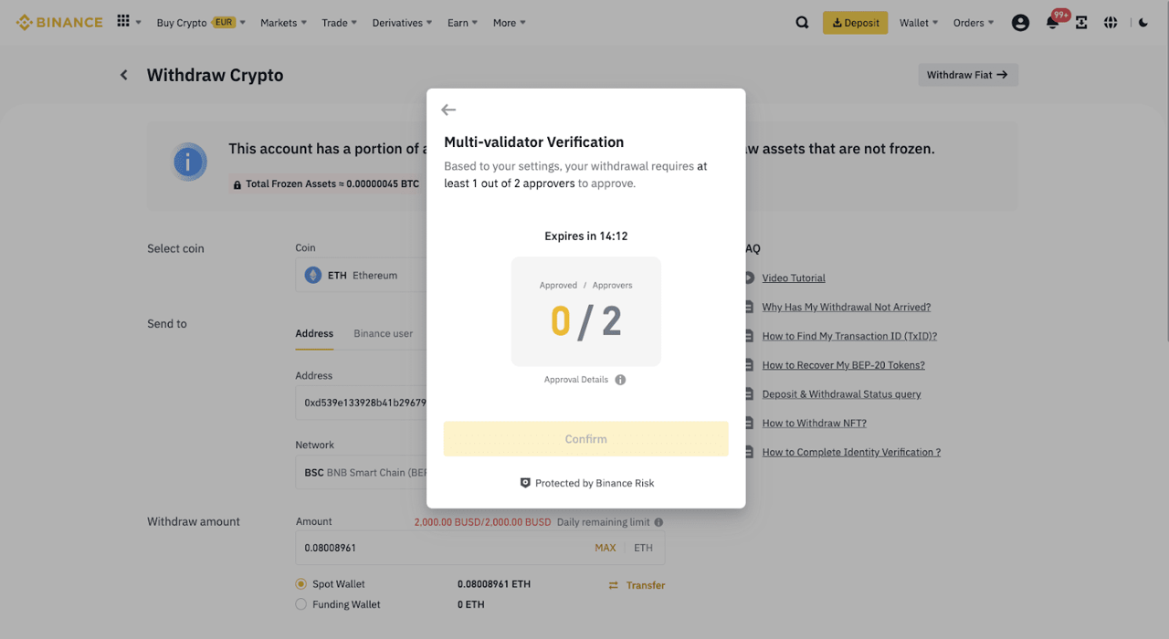 Xác minh đa bên trên Binance