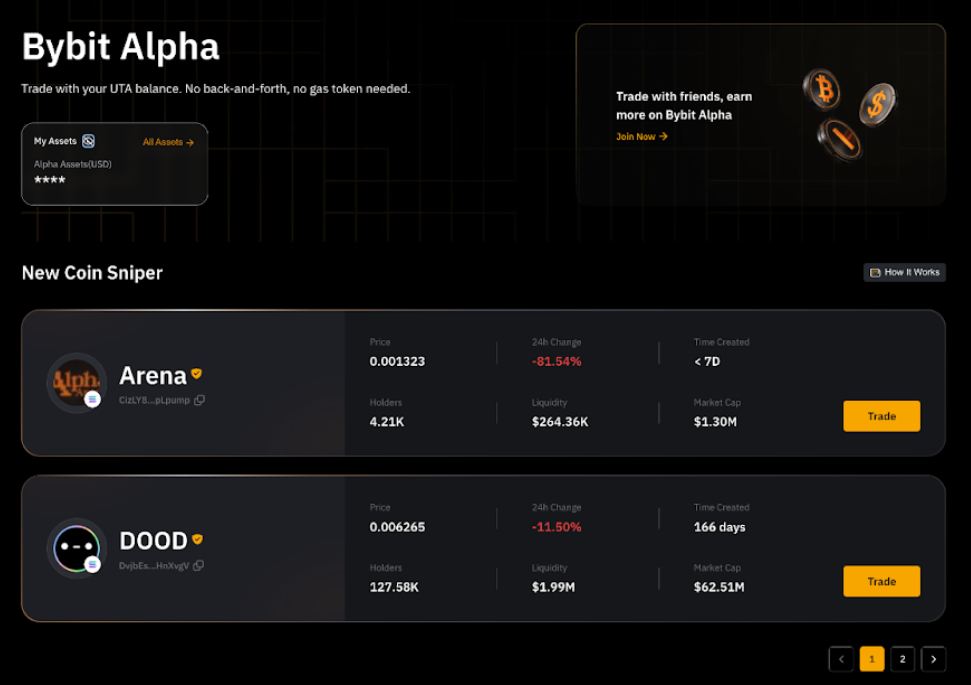 Các token được hỗ trợ trên Alpha 