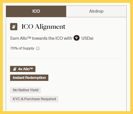 Chọn mục ICO hoặc Airdrop