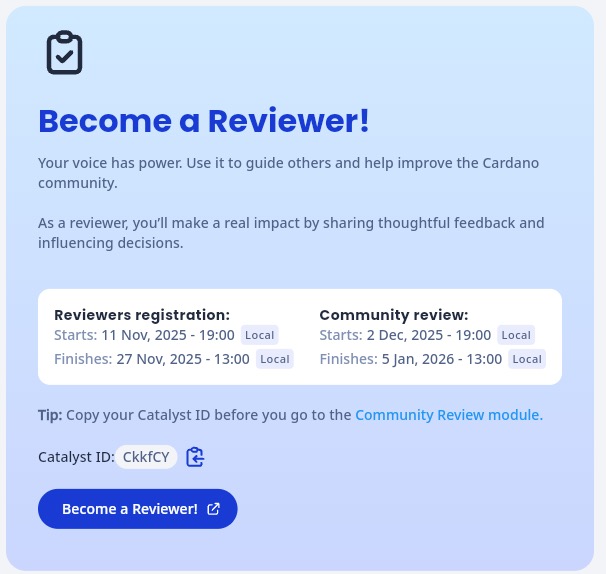 Community Reviewer trong Catalyst Fund 15