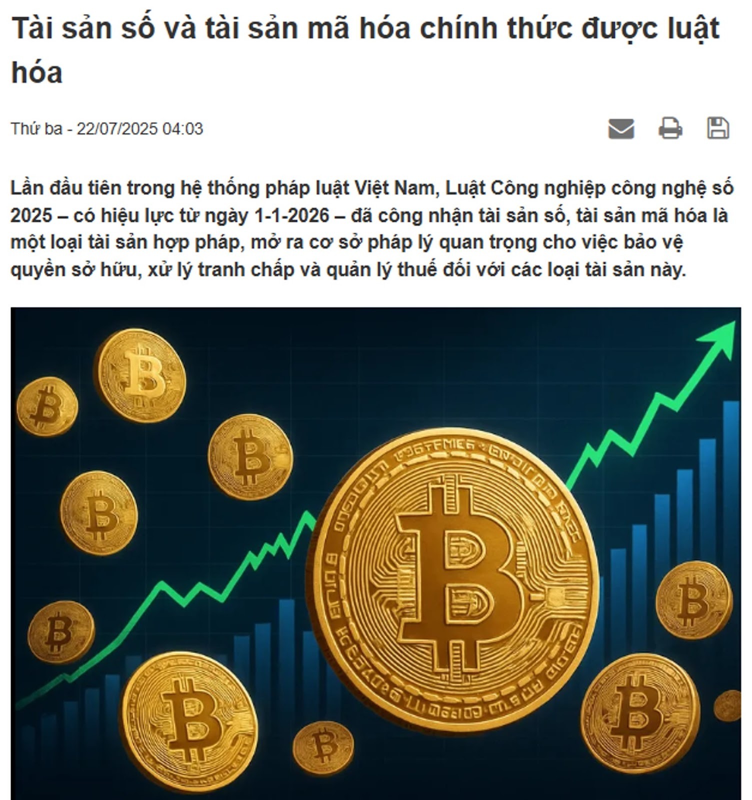 Luật Công nghiệp Công nghệ công nhận crypto là một loại tài sản hợp pháp.