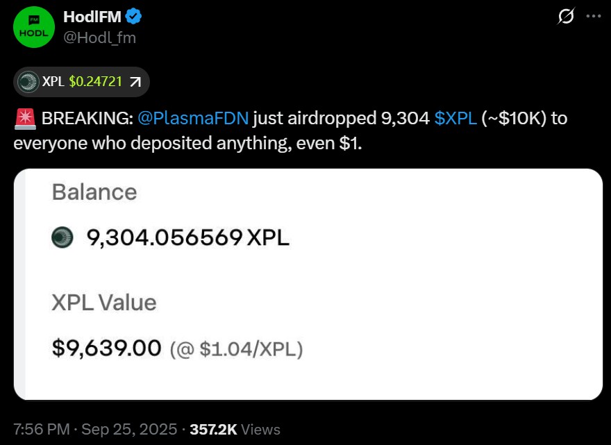 Plasma từng airdrop khủng cho người dùng mua IDO