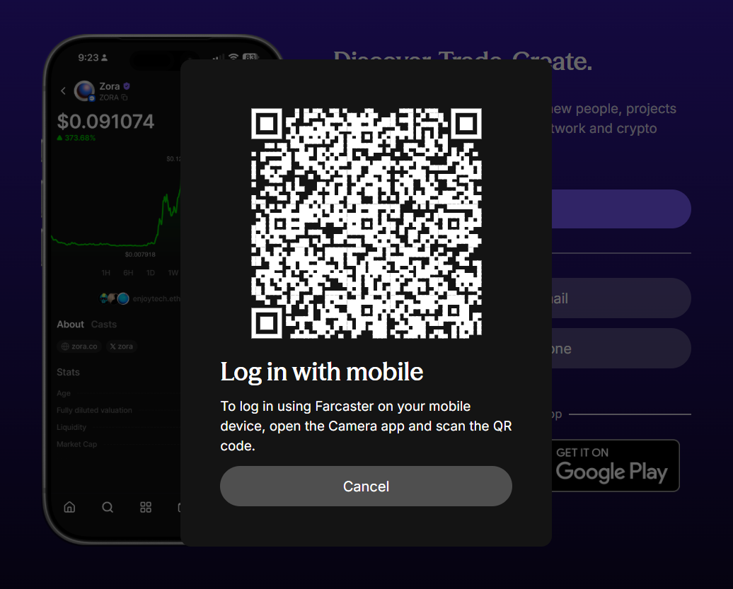 Quét mã QR đăng nhập