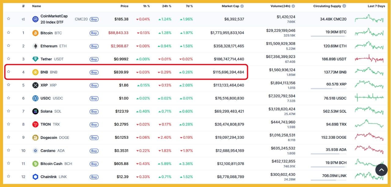 BNB của Binance đạt vốn hoá 115 tỷ USD
