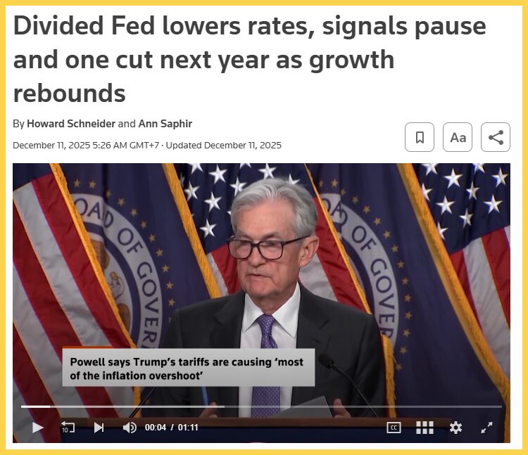 FED với lập trường nới lỏng hơn vào năm 2026