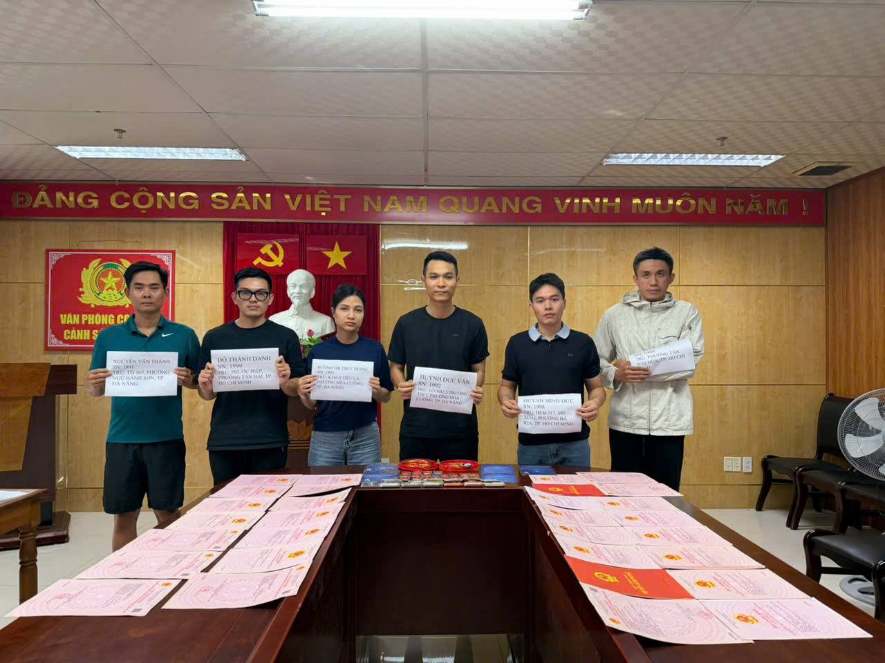 Huỳnh Đức Vân và các đồng phạm trong vụ DRK. Ảnh: Công an TP.Đà Nẵng
