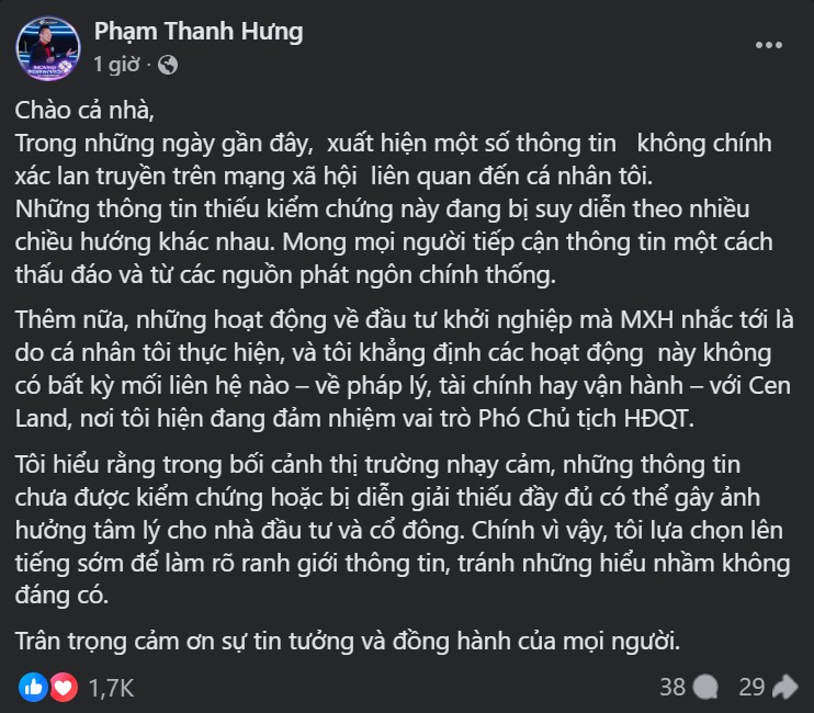 Shark Hưng lên tiếng đính chính tin đồn về Hyra