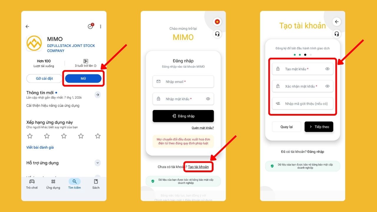 Đăng ký tài khoản MIMO