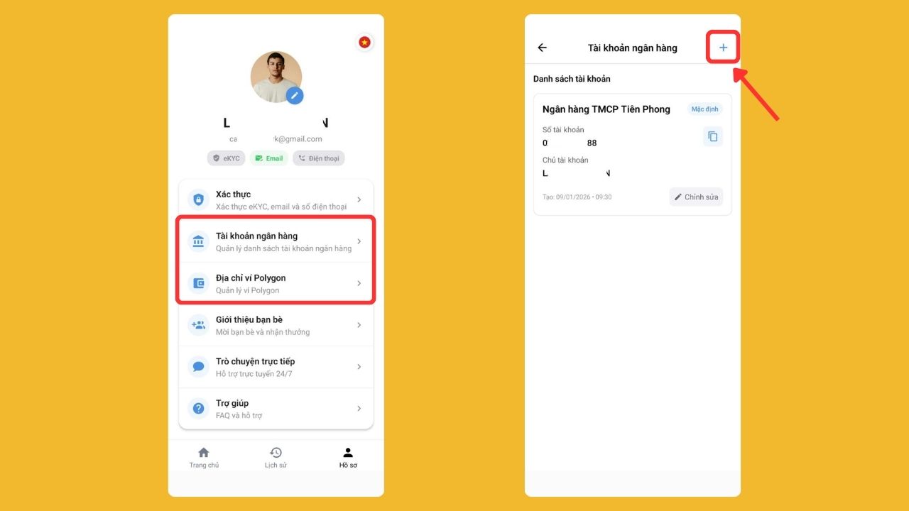 Liên kết ngân hàng và ví