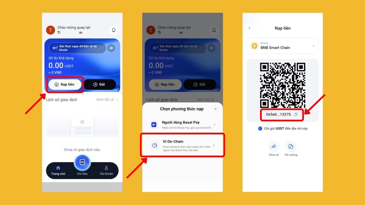 Nạp tiền vào Basal Pay