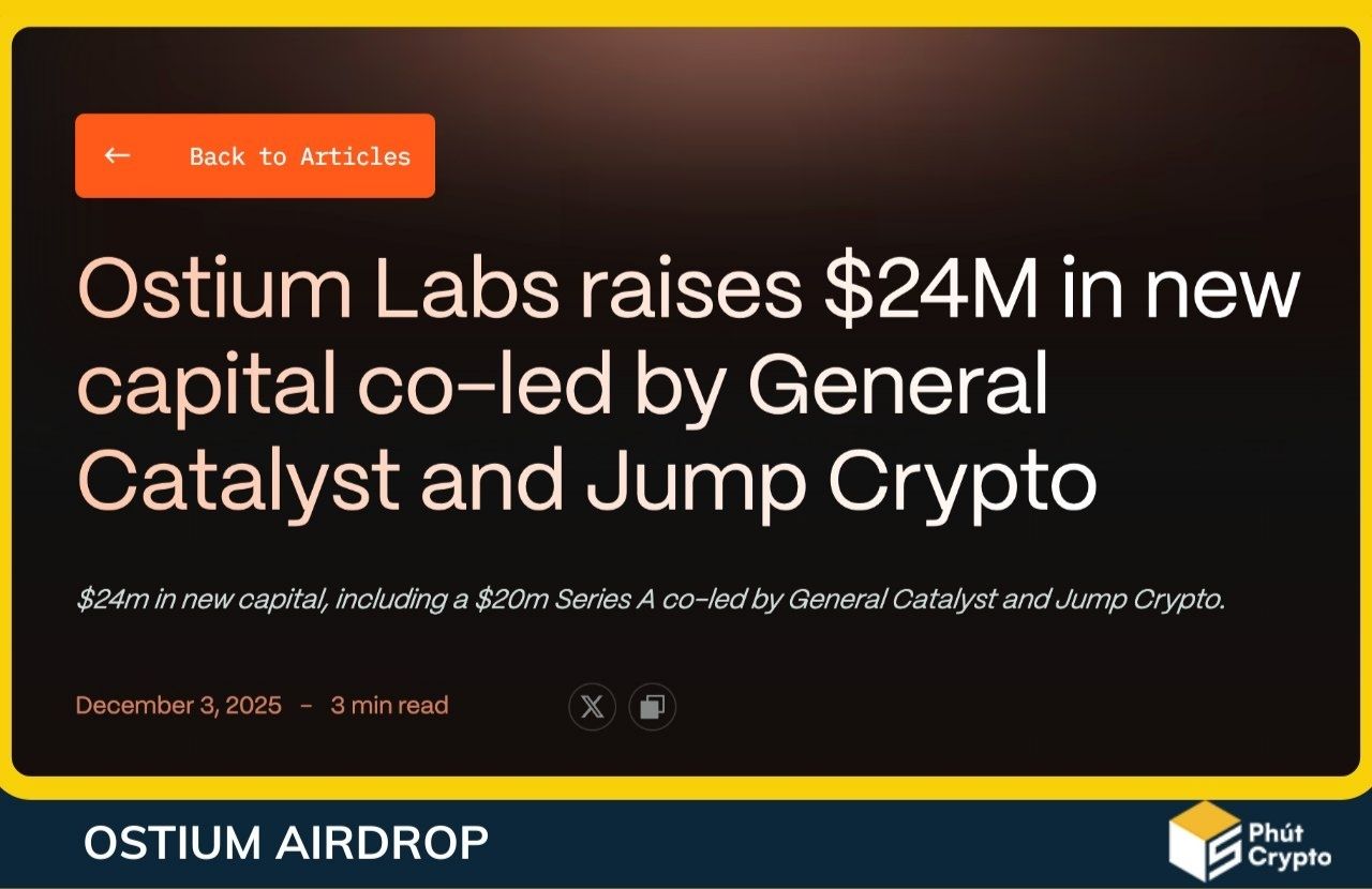 Ostium, perpDEX chuyên cho RWA huy động 24 triệu USD