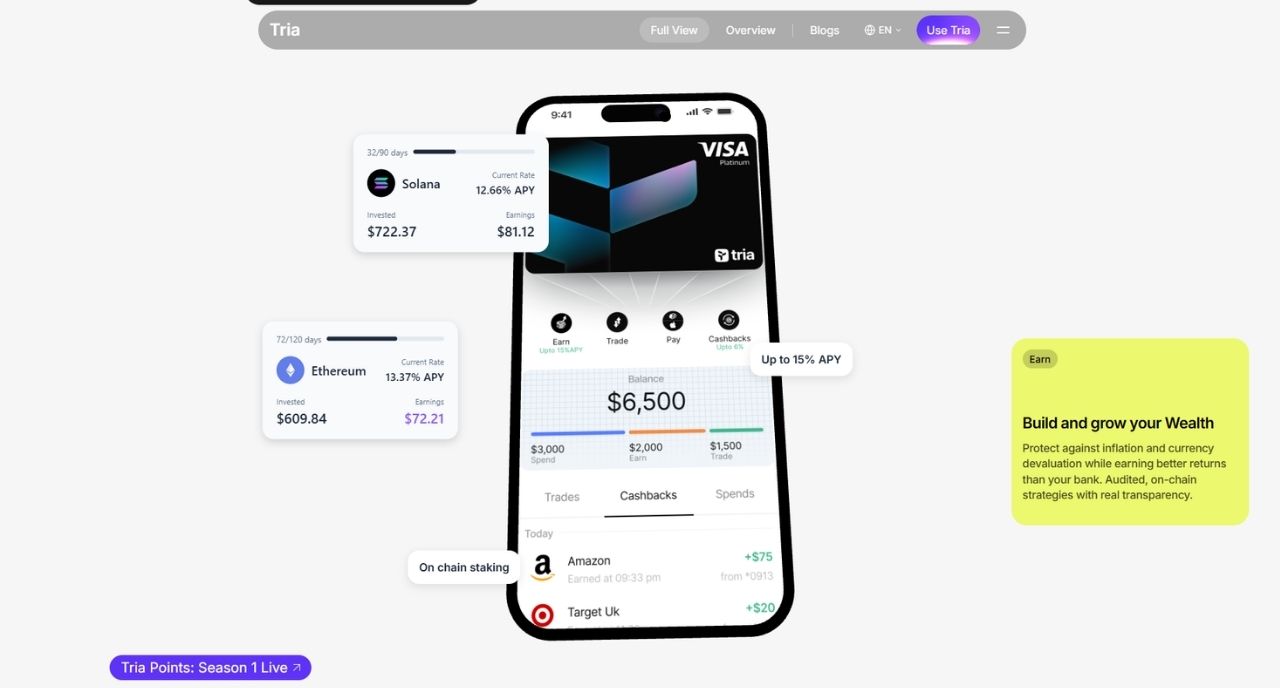 Săn airdrop với dự án neobank, Tria