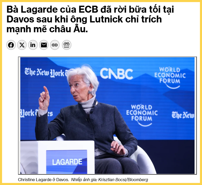Thống đốc ECB rời tiệc tối