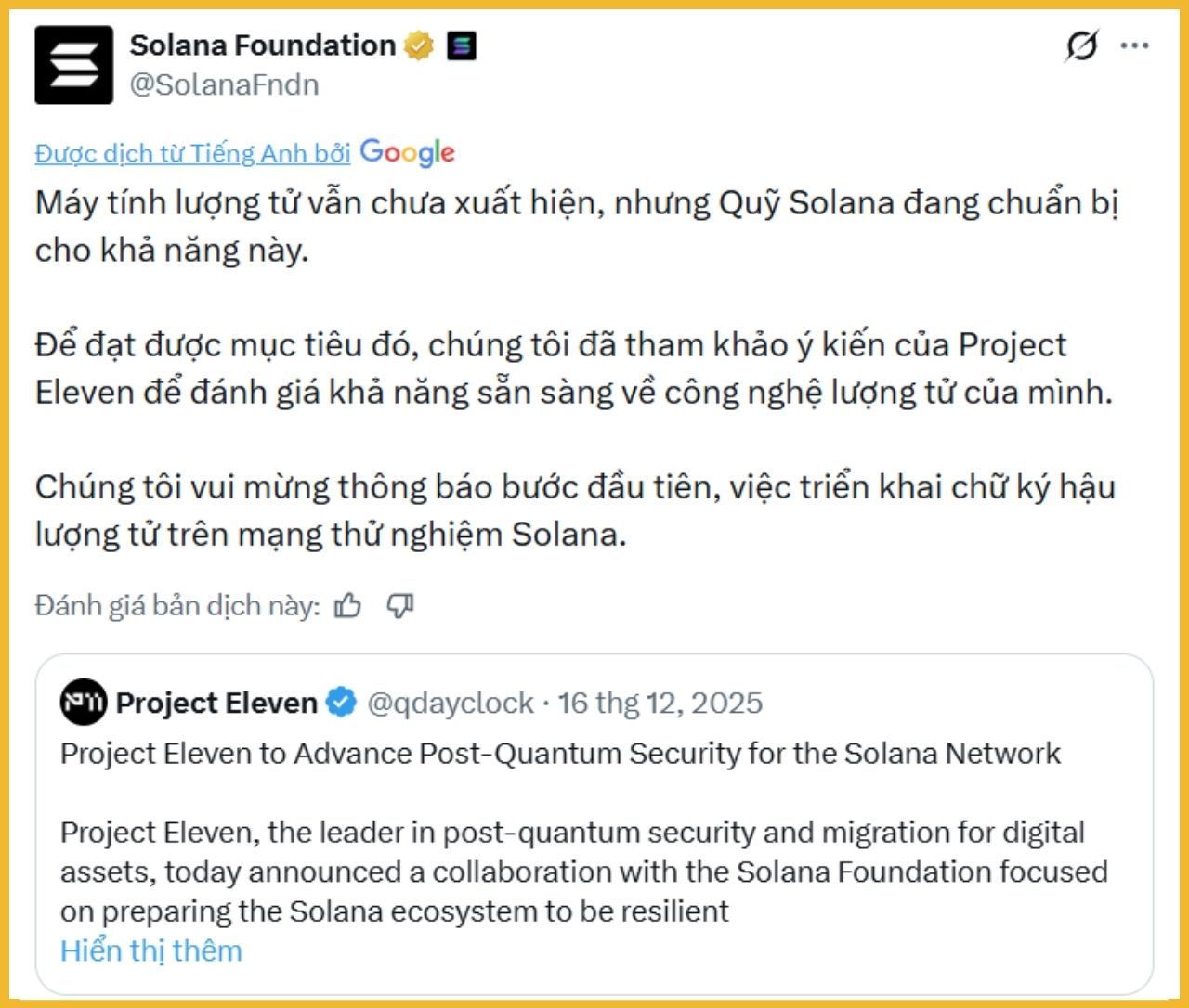 Solana Foundation hợp tác Project Elevent để chuẩn bị cho mối đe dọa từ lượng tử