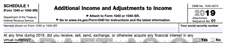 IRS thêm câu hỏi về crypto vào biểu mẫu khai thuế 1040 năm 2019