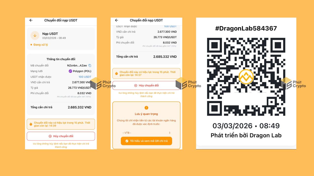 Thông tin lệnh mua USDT từ MIMO