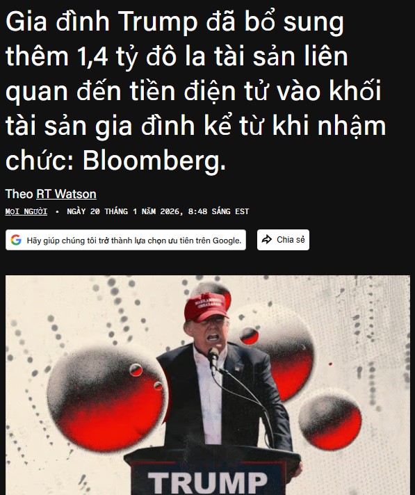 Phố Wall đóng gói crypto - Gia đình Trump kiếm hàng tỷ USD crypto