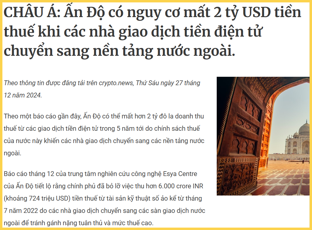 Ấn Độ thất thu thuế khi người dùng chuyển sang các sàn quốc tế